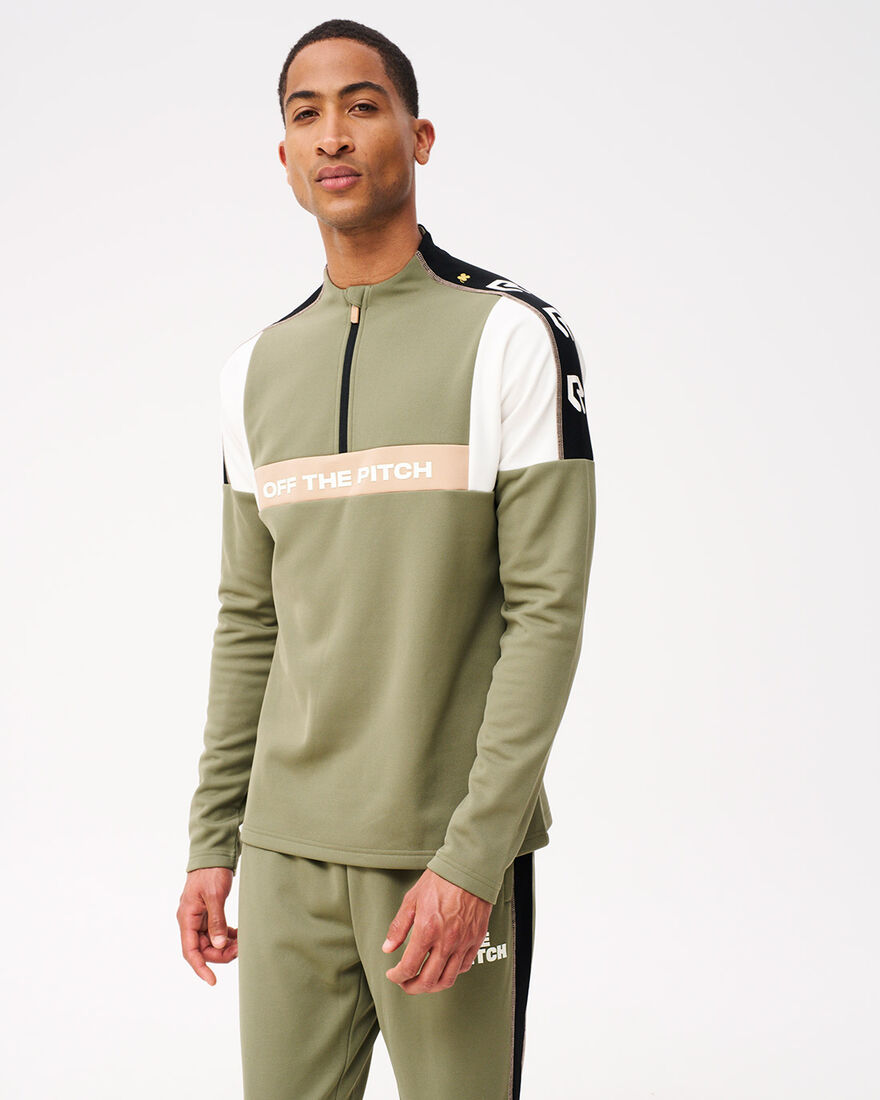 OTP x ROBEY Héctor Half Zip Track Top, Green, hi-res