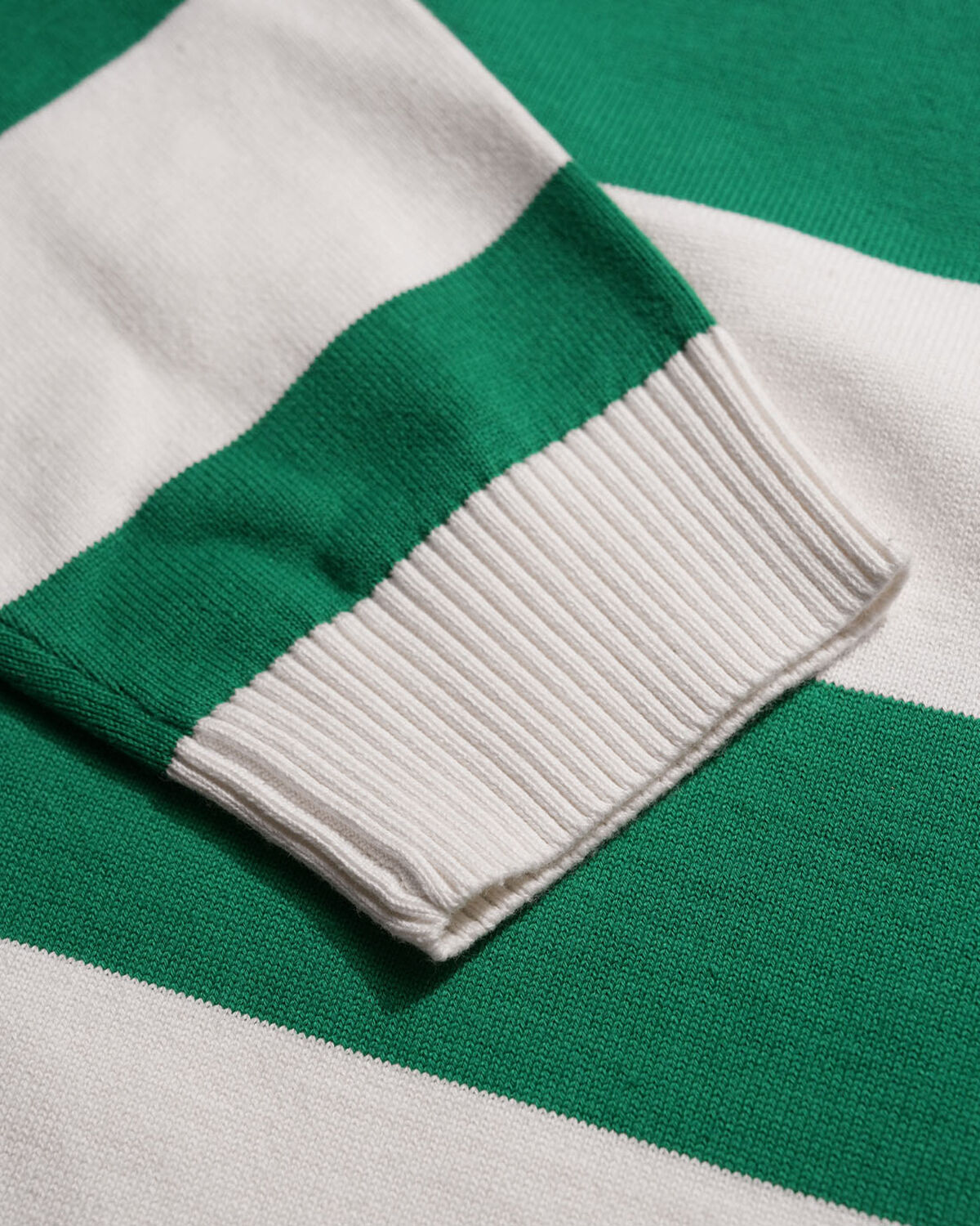 Robey Retro Knit Polo, Green/White Stripe, hi-res