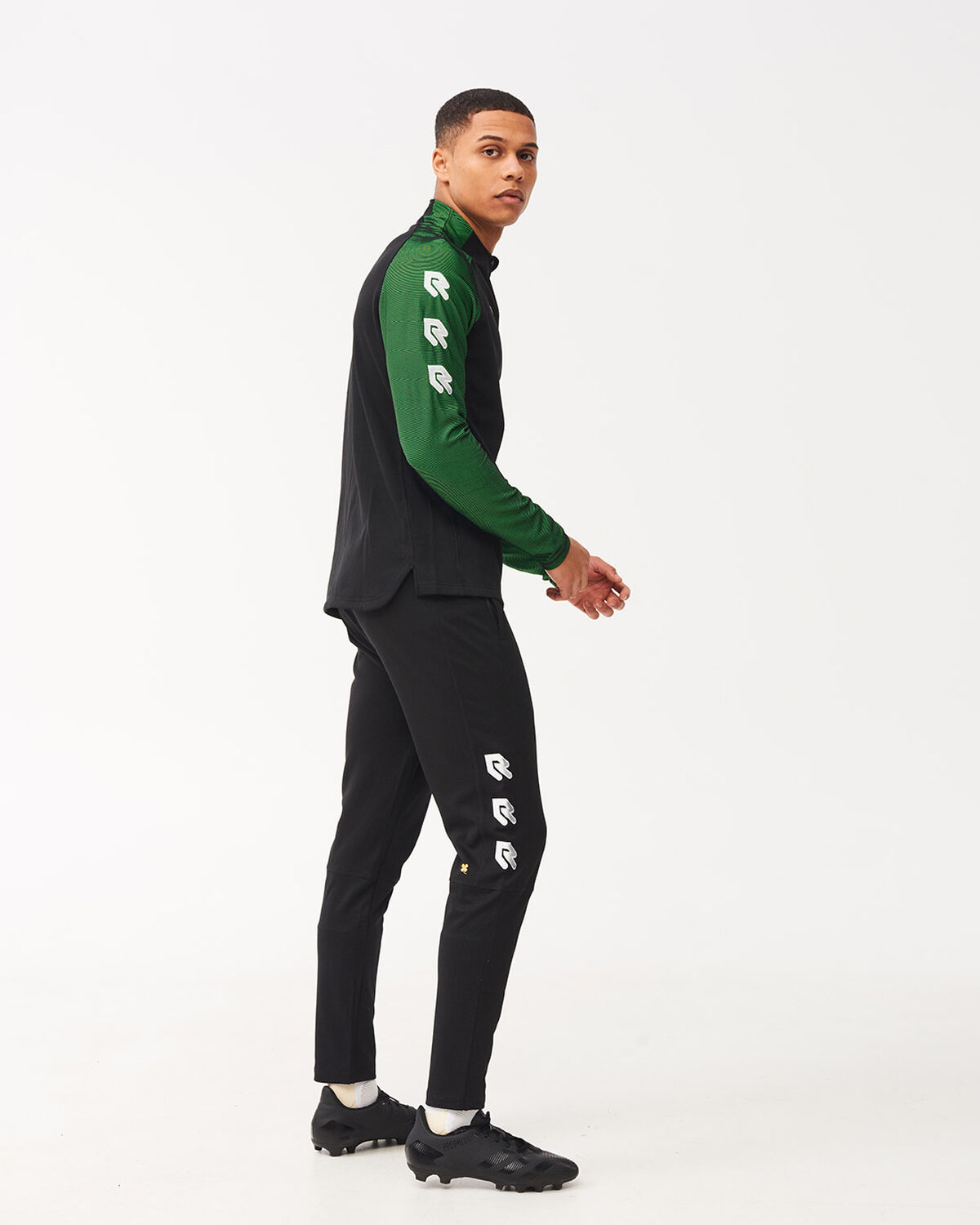Performance Half-Zip Top, Black/Green, hi-res