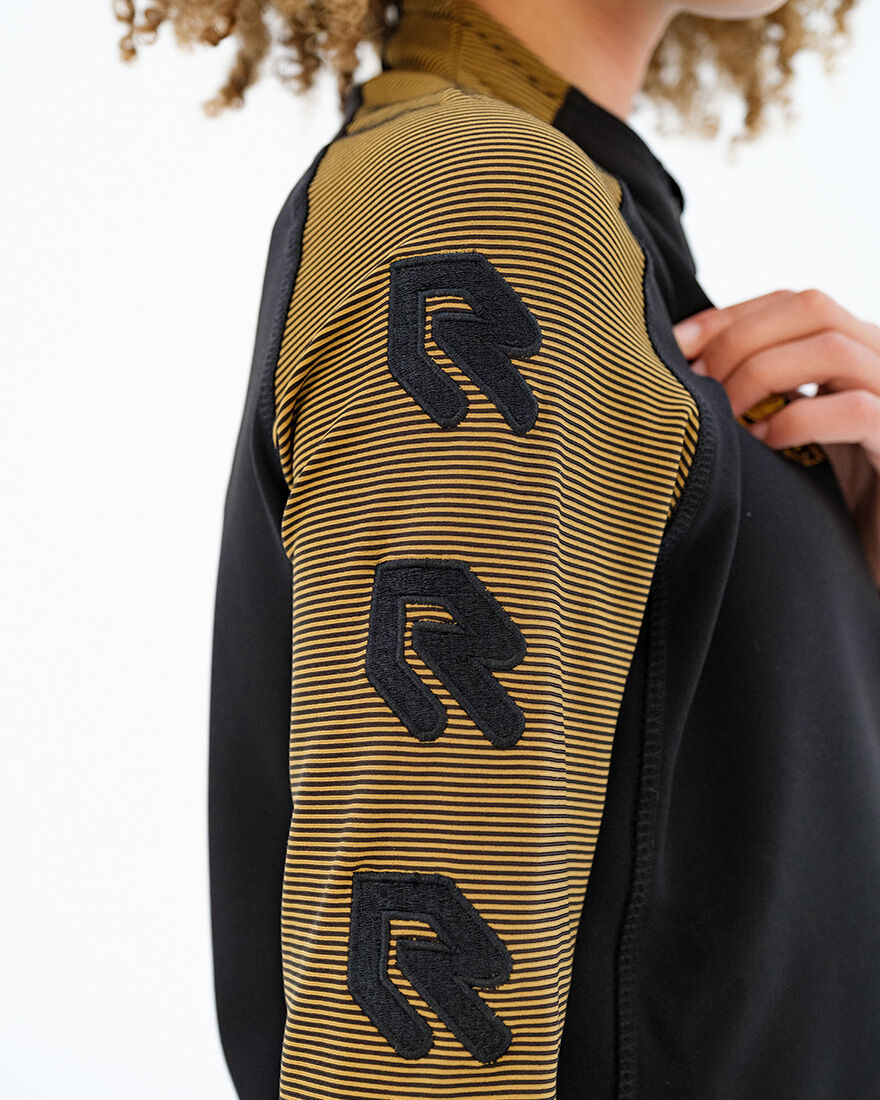 Performance Half-Zip Top, Black/Gold, hi-res