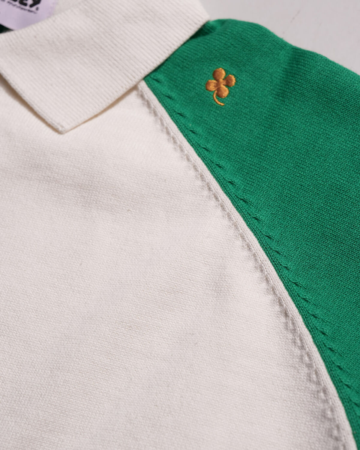 Robey Retro Knit Polo, Green/White, hi-res