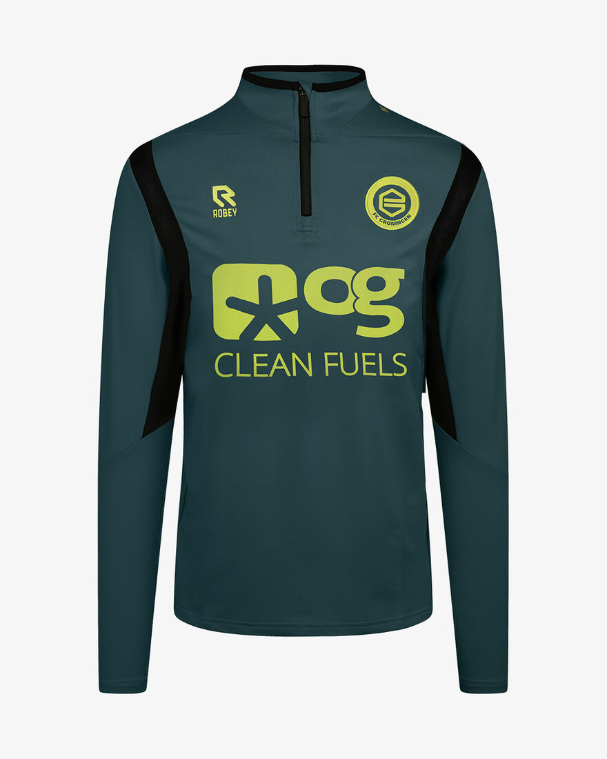 FC Groningen Playmaker Half Zip Sweater 22/23, Dark Green, hi-res