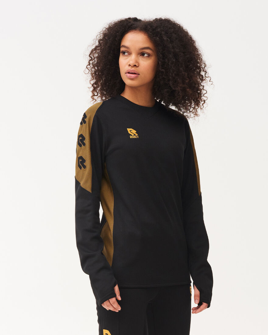 Performance Sweater, Black/Gold, hi-res