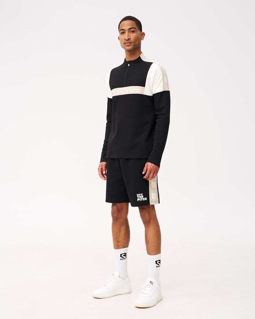 OTP x ROBEY Héctor Half Zip Track Top, Black, hi-res