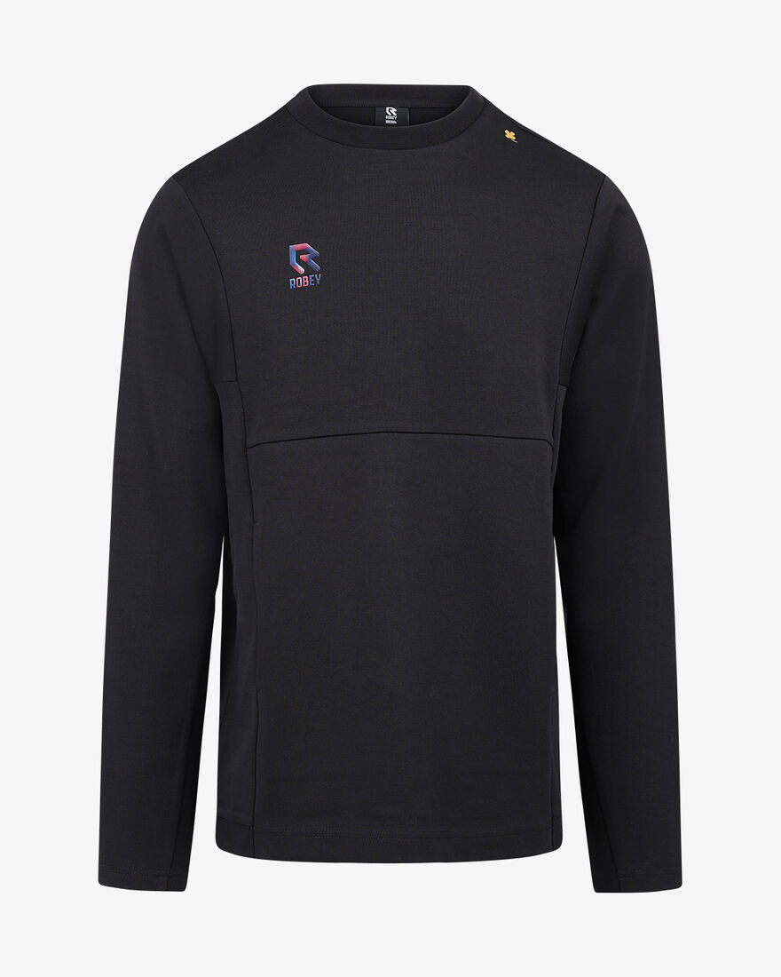 Off Pitch Cotton Crewneck Sweater, Black, hi-res