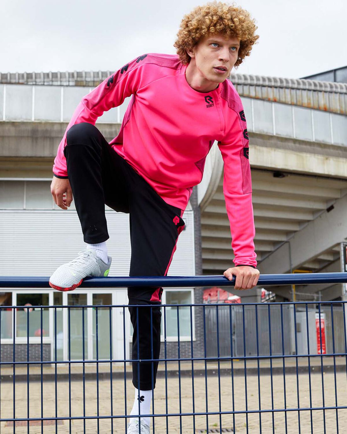 Performance Cross-Zip Sweater, Neon Pink, hi-res
