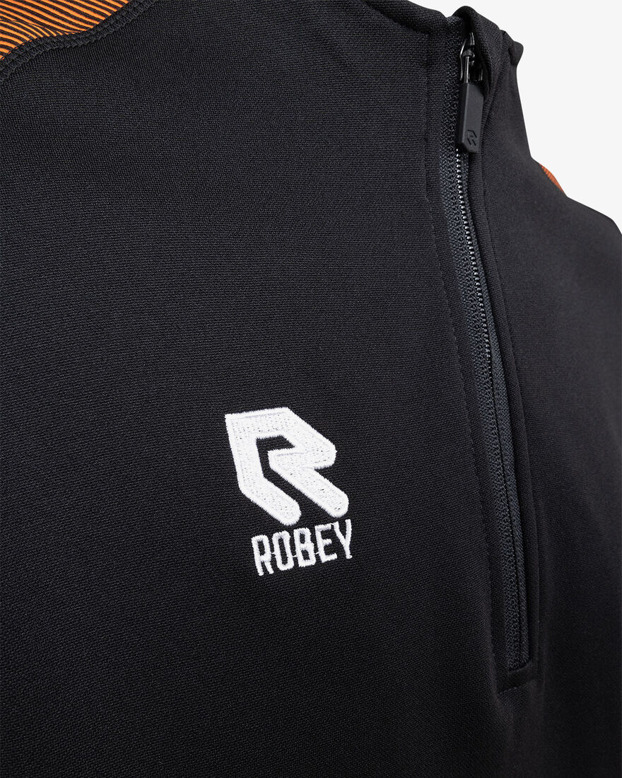 Performance Half-Zip Top, Black/Orange, hi-res