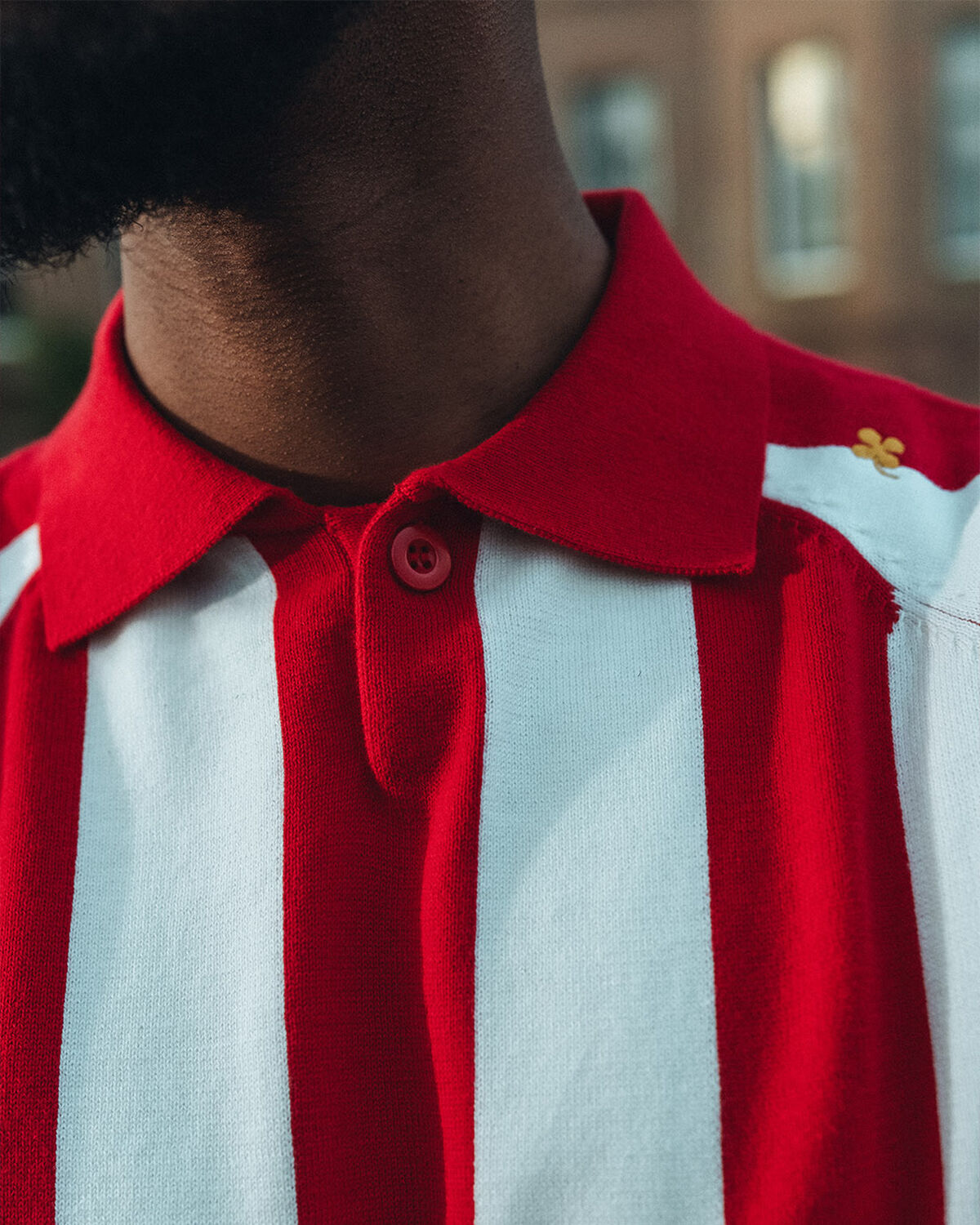 Robey Retro Knit Polo, Red/White Stripe, hi-res