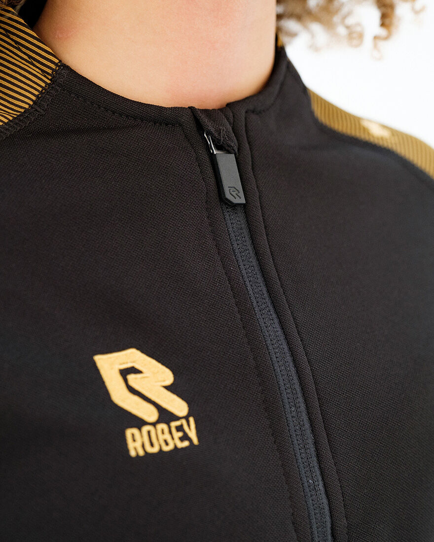 Performance Half-Zip Top, Black/Gold, hi-res