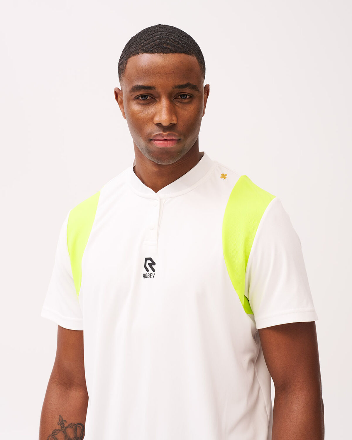 Tennis Ace Henley Tee, White, hi-res