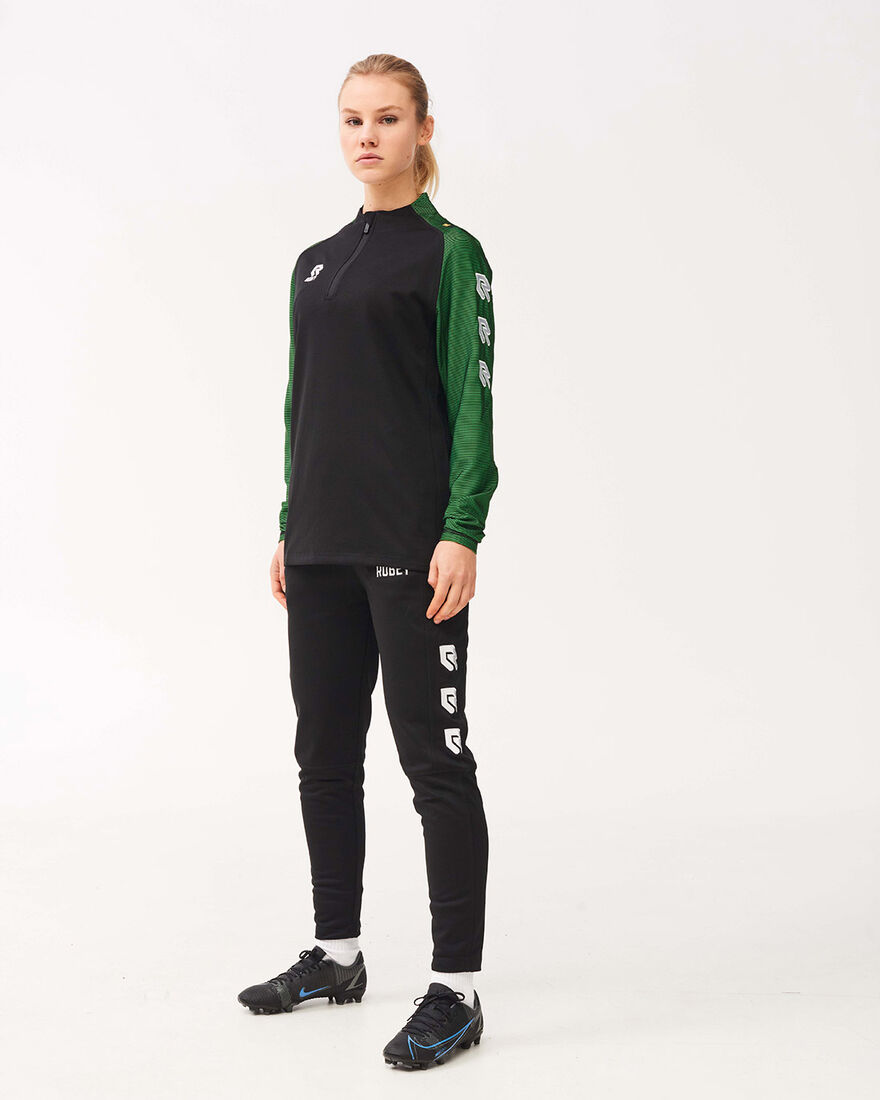Performance Half-Zip Top, Black/Green, hi-res
