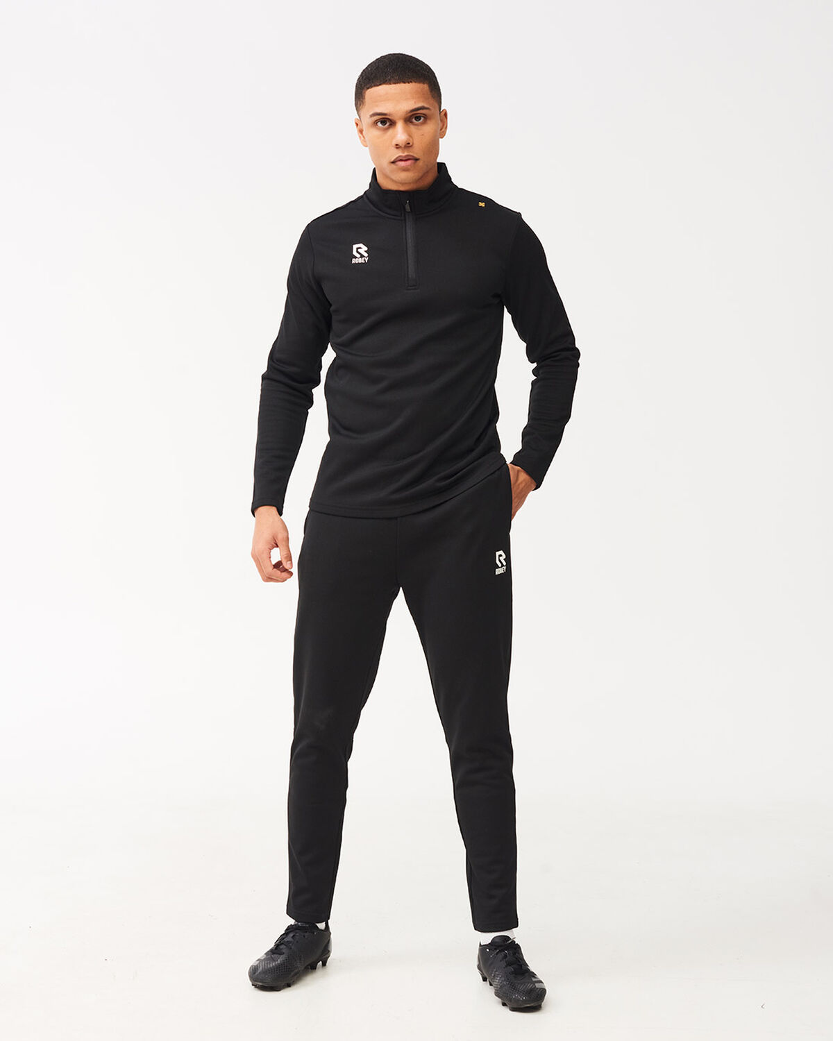 Crossbar Half-Zip, Black, hi-res