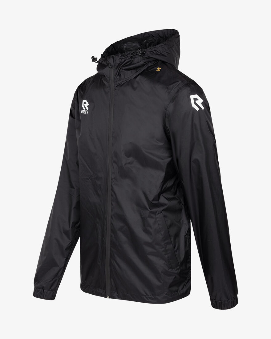 Rain Jacket Hooded, Black, hi-res