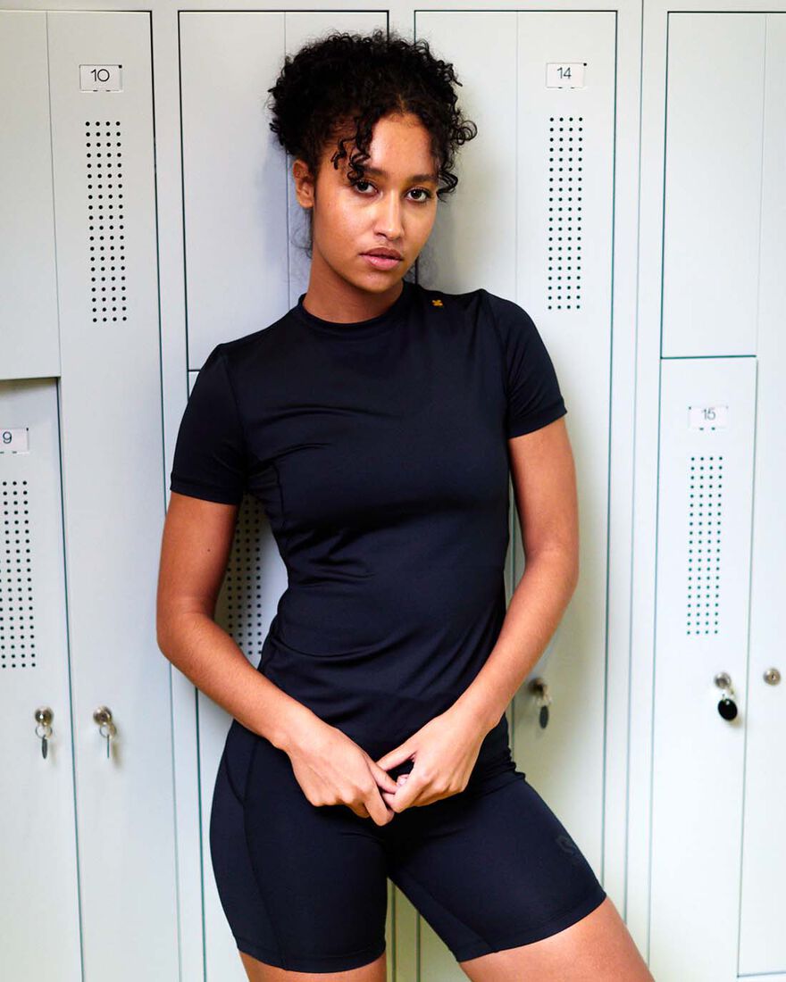 Women's Gym Biker, Black, hi-res