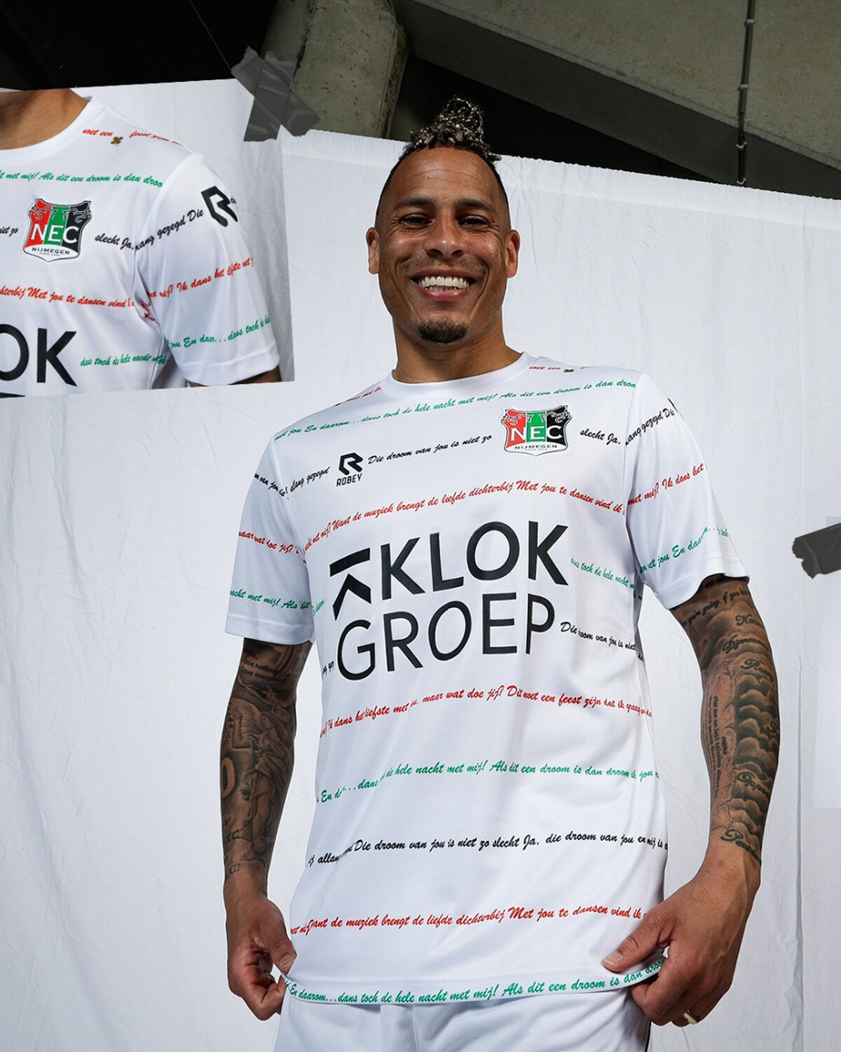 N.E.C. Bekerfinaleshirt Warming-Up, White, hi-res