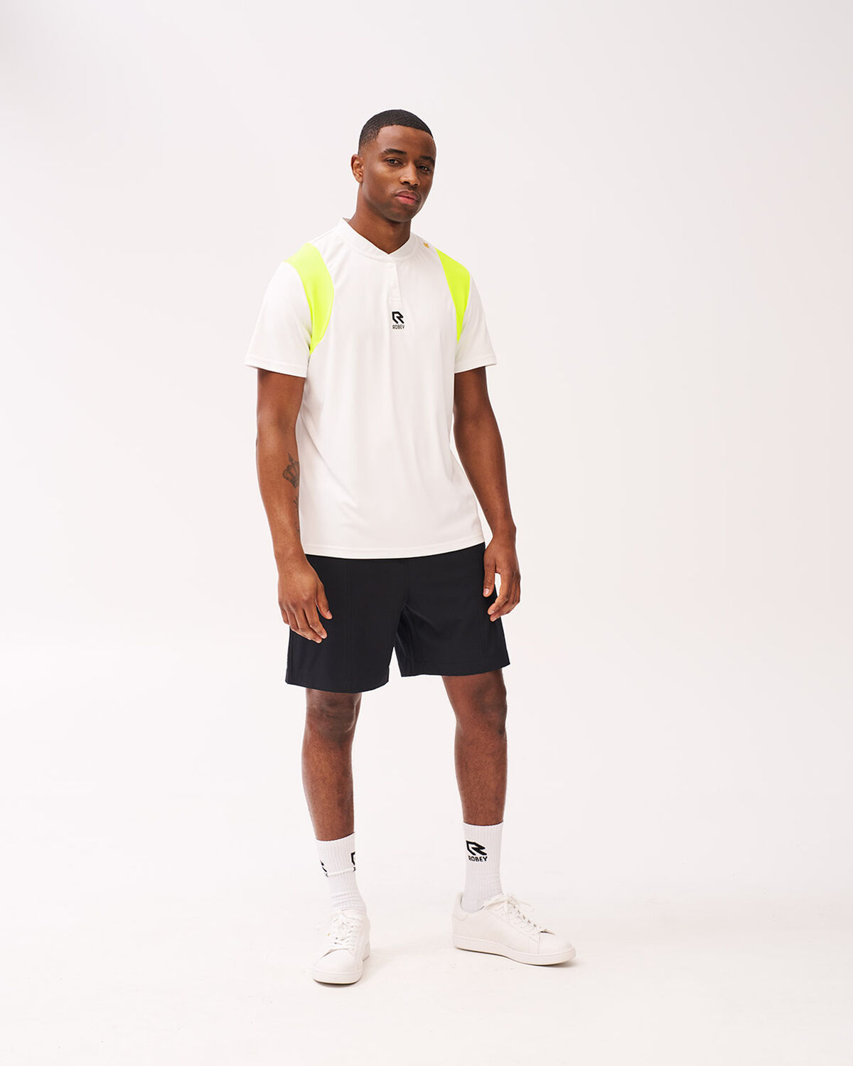 Tennis Ace Henley Tee, White, hi-res