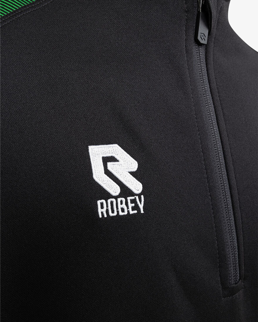 Performance Half-Zip Top, Black/Green, hi-res