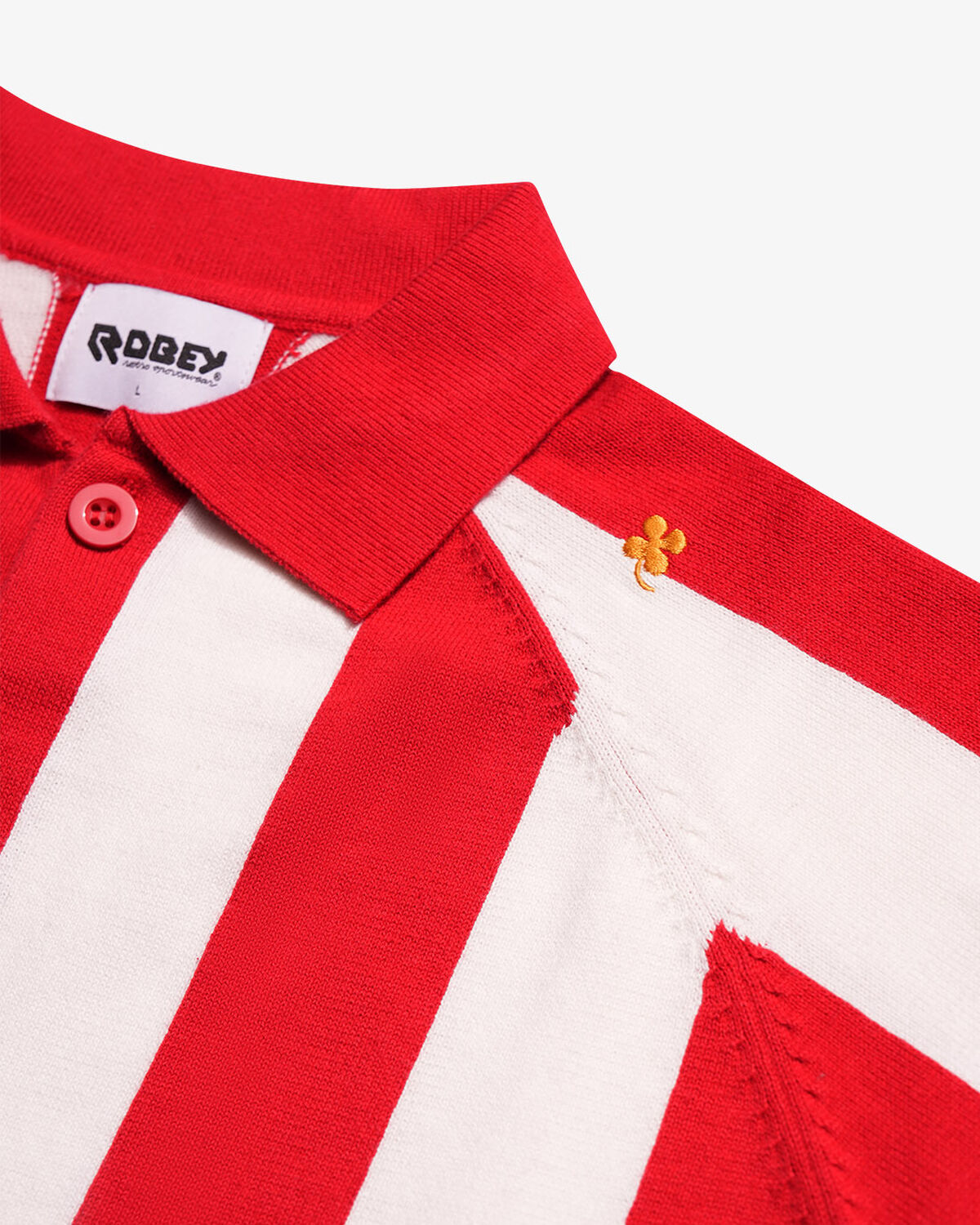 Robey Retro Knit Polo, Red/White Stripe, hi-res