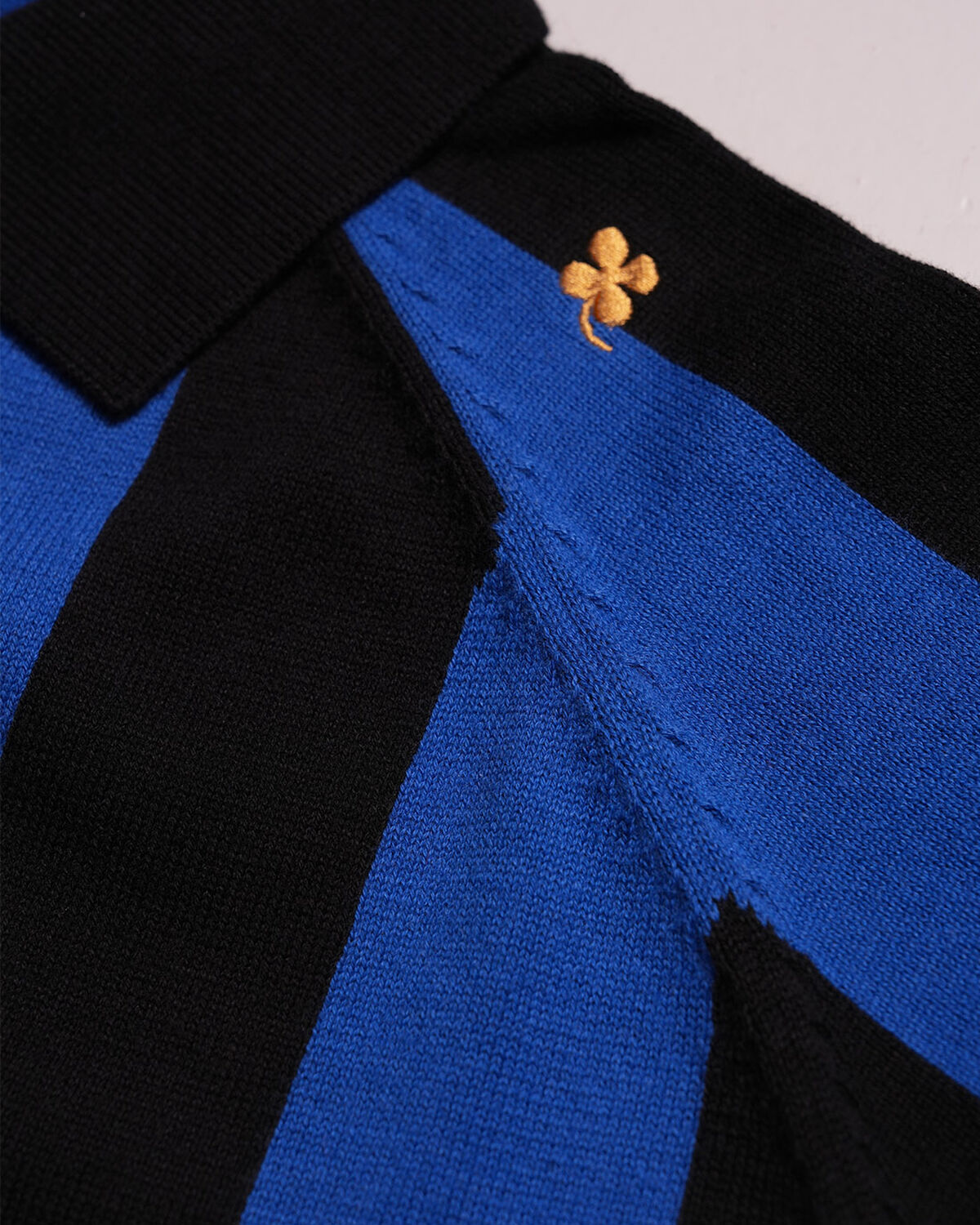 Robey Retro Knit Polo, Blue/Black, hi-res
