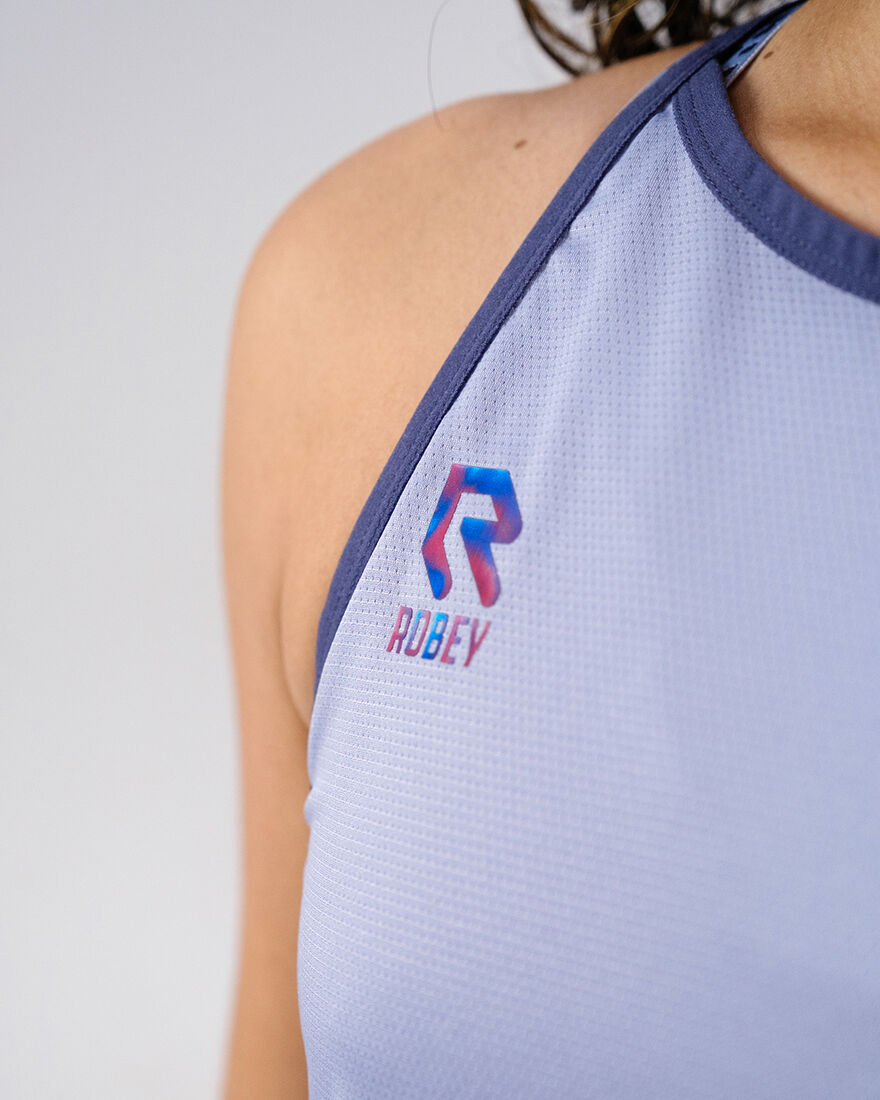 Women's Gym Singlet A-Line, De Nimes Blue, hi-res