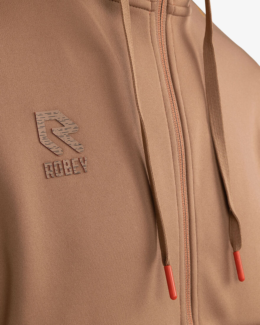 Off Pitch Scuba Full-Zip Hoodie, Brown, hi-res
