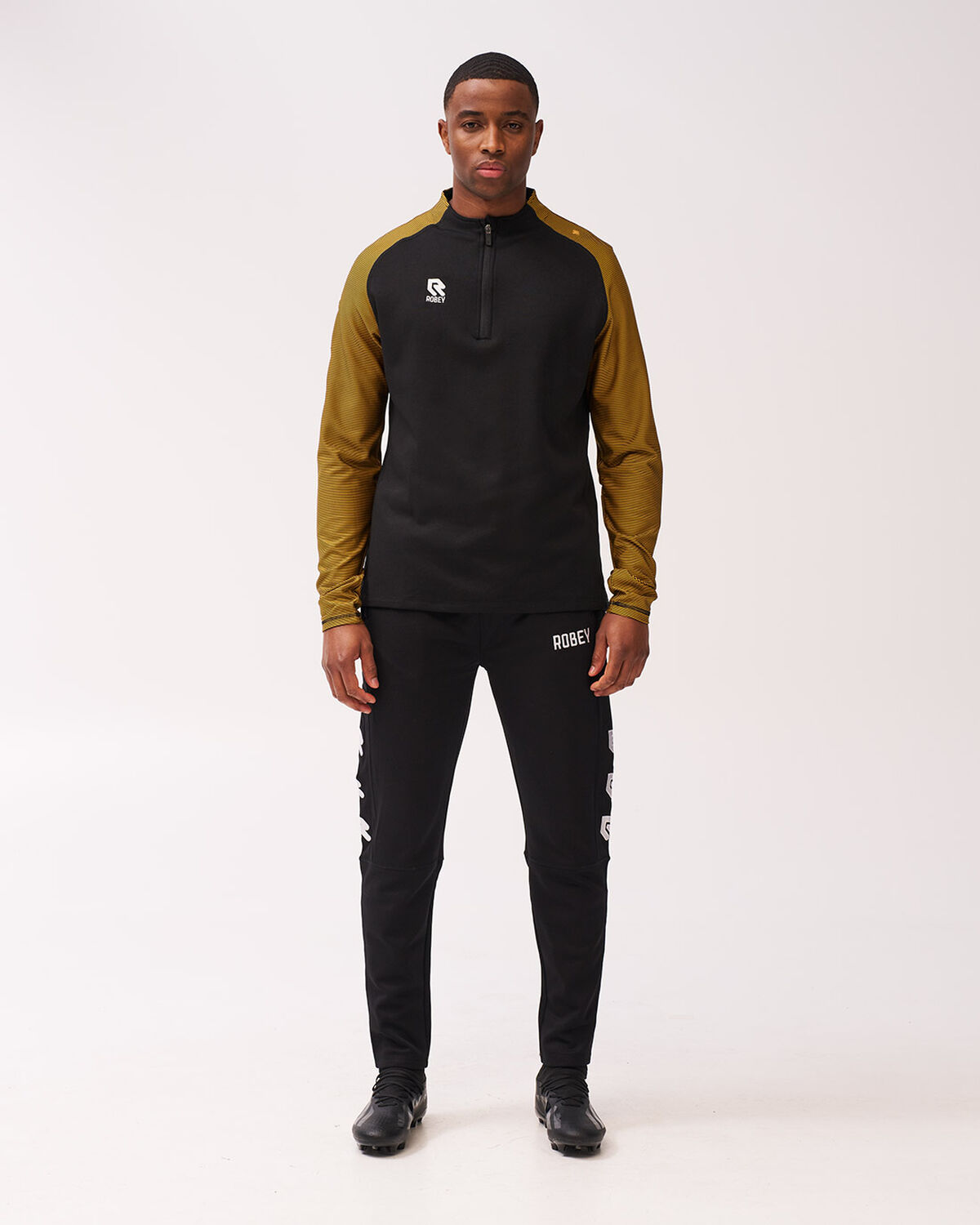 Performance Half-Zip Top, Black/Yellow, hi-res