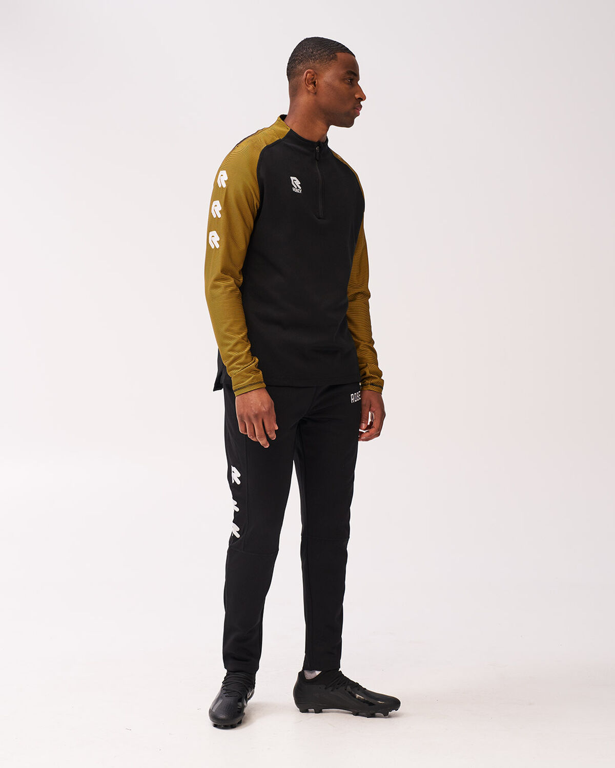 Performance Half-Zip Top, Black/Yellow, hi-res