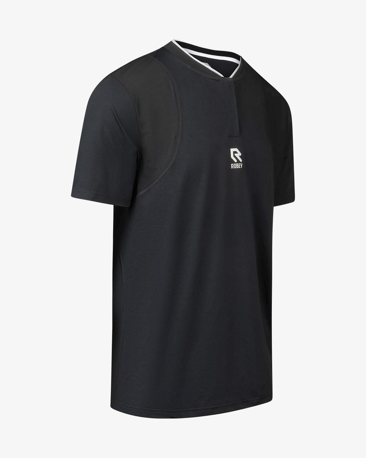 Tennis Ace Henley Tee, Black, hi-res