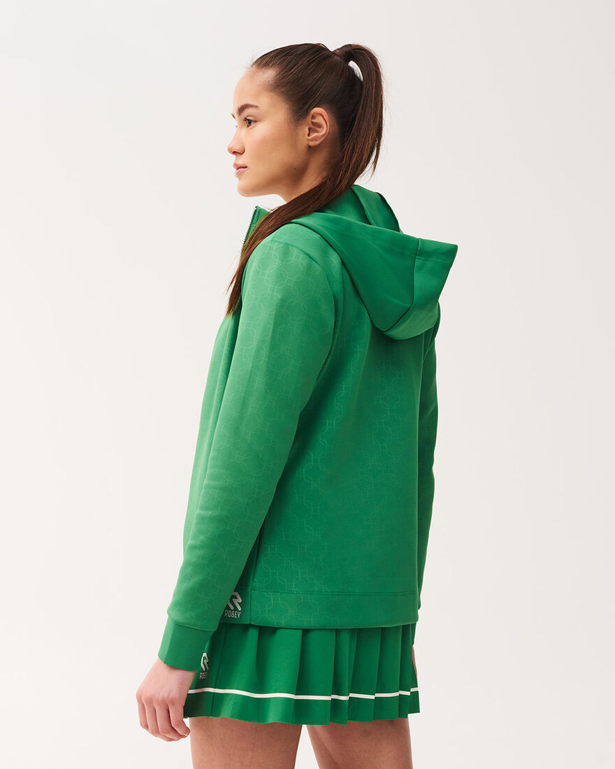 Tennis Forehand Tracksuit Full Zip Jacket, Grass Green, hi-res