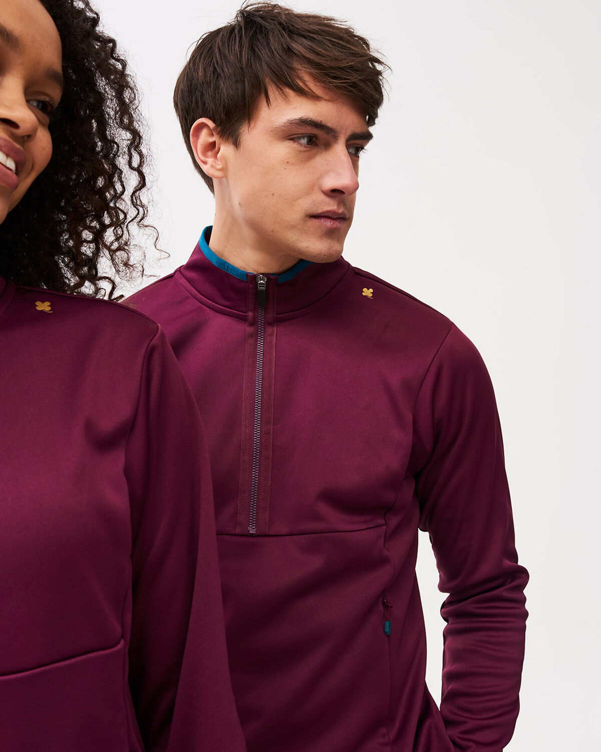 Off Pitch Scuba Half-Zip Top, Burgundy, hi-res