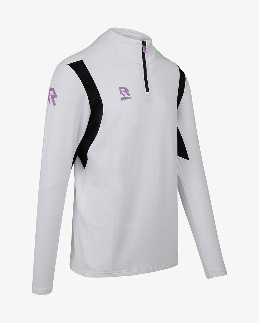 Playmaker Half-Zip Top, White, hi-res