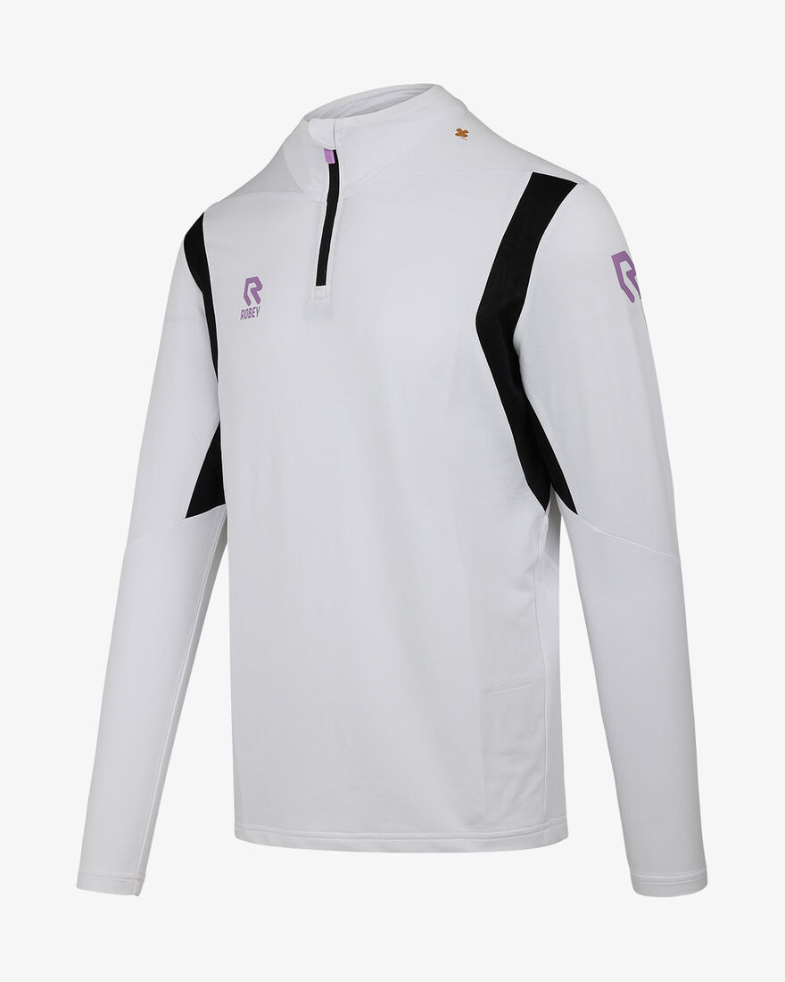Playmaker Half-Zip Top, White, hi-res