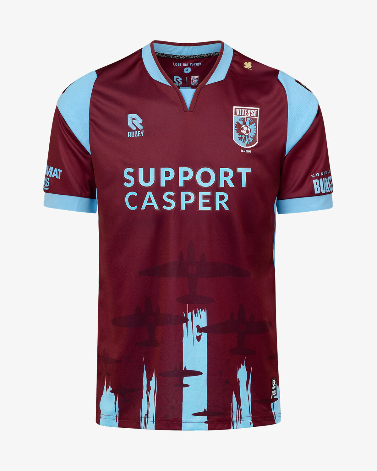 Vitesse Away Shirt Junior 24/25, Maroon/Light Blue, hi-res