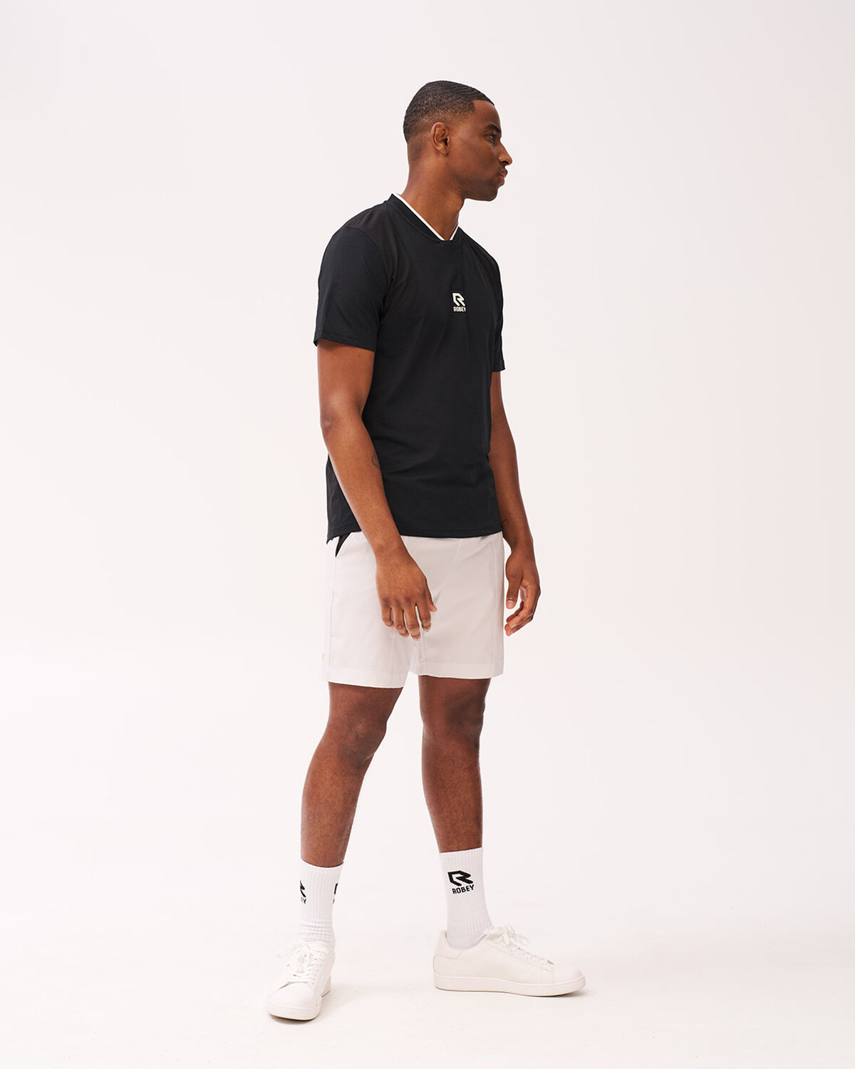 Tennis Ace Henley Tee, Black, hi-res