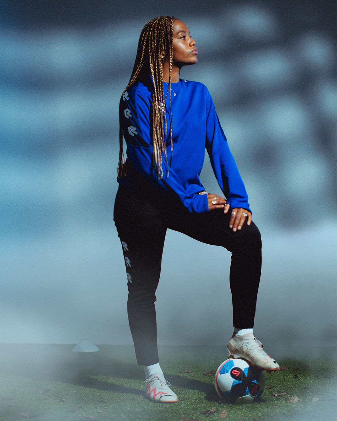 Royal blue and black sweater new arrivals