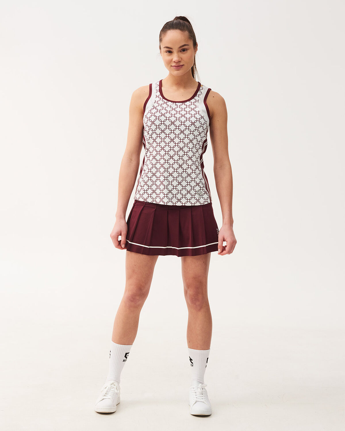 Tennis Break Pleated Skirt, Cross Red, hi-res