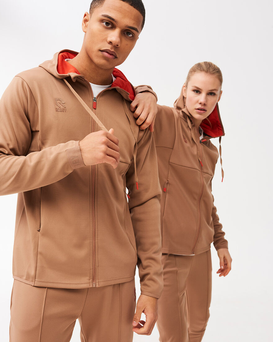 Off Pitch Scuba Full-Zip Hoodie, Brown, hi-res