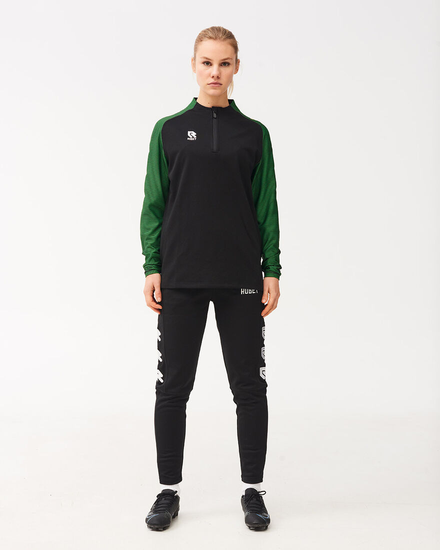Performance Half-Zip Top, Black/Green, hi-res