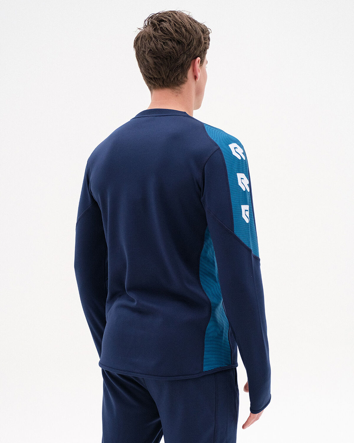 Performance Sweater, Navy/Sky Blue, hi-res