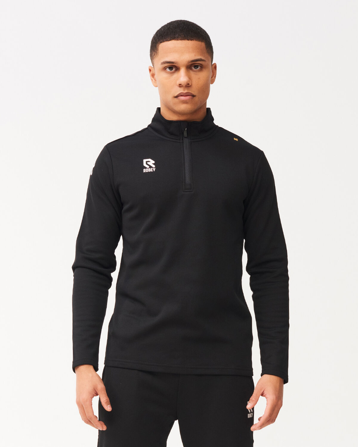 Crossbar Half-Zip, Black, hi-res