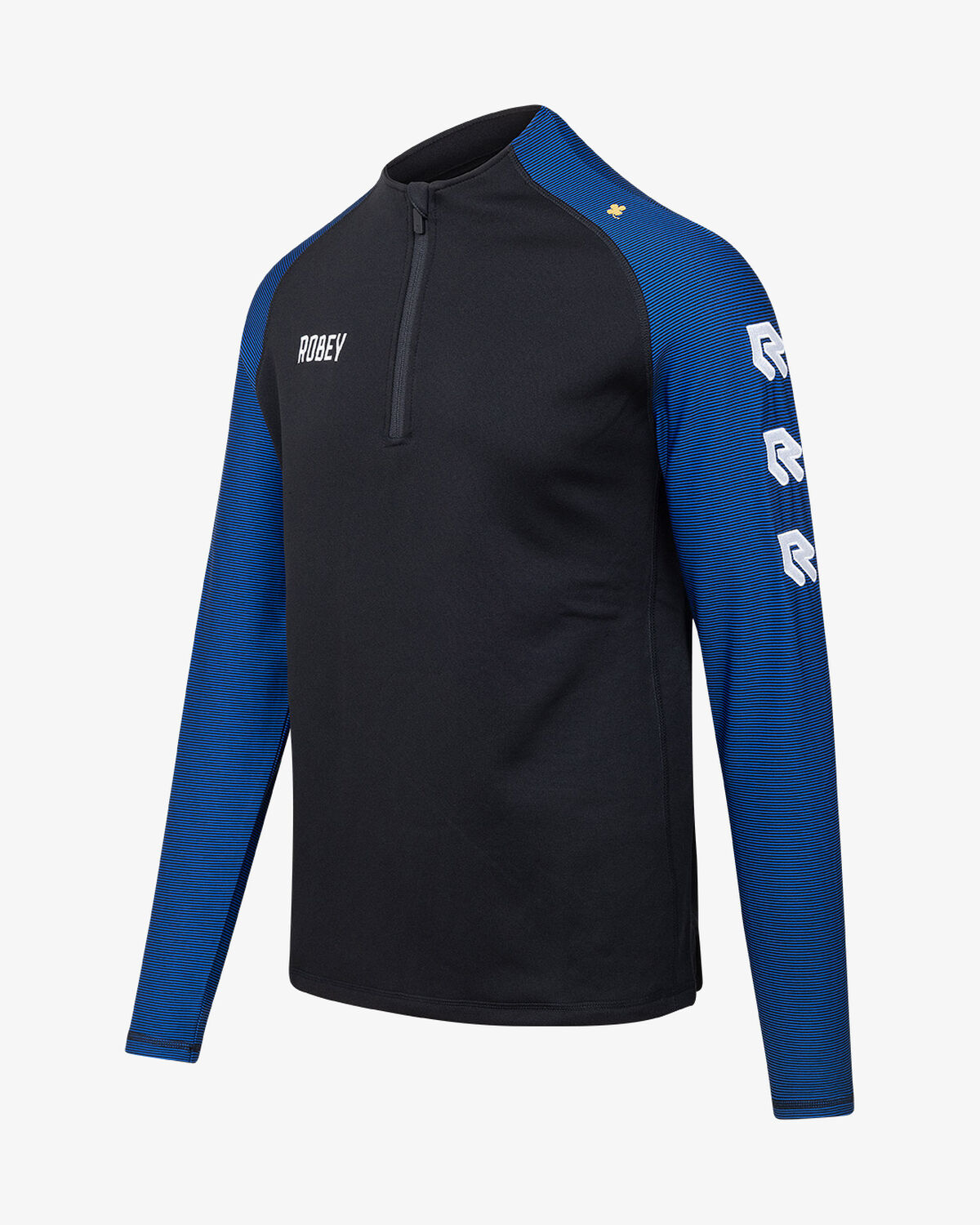Performance Half-Zip Top, Black/Royal Blue, hi-res