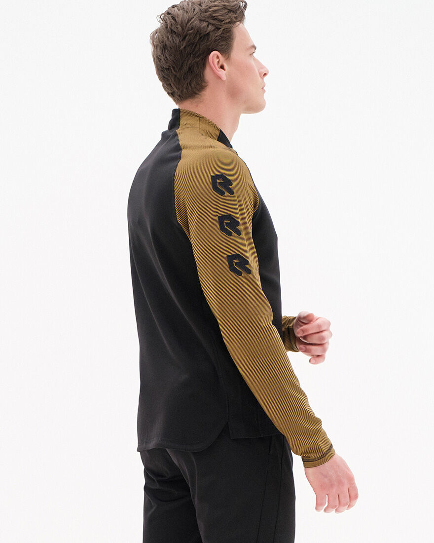 Performance Half-Zip Top, Black/Gold, hi-res