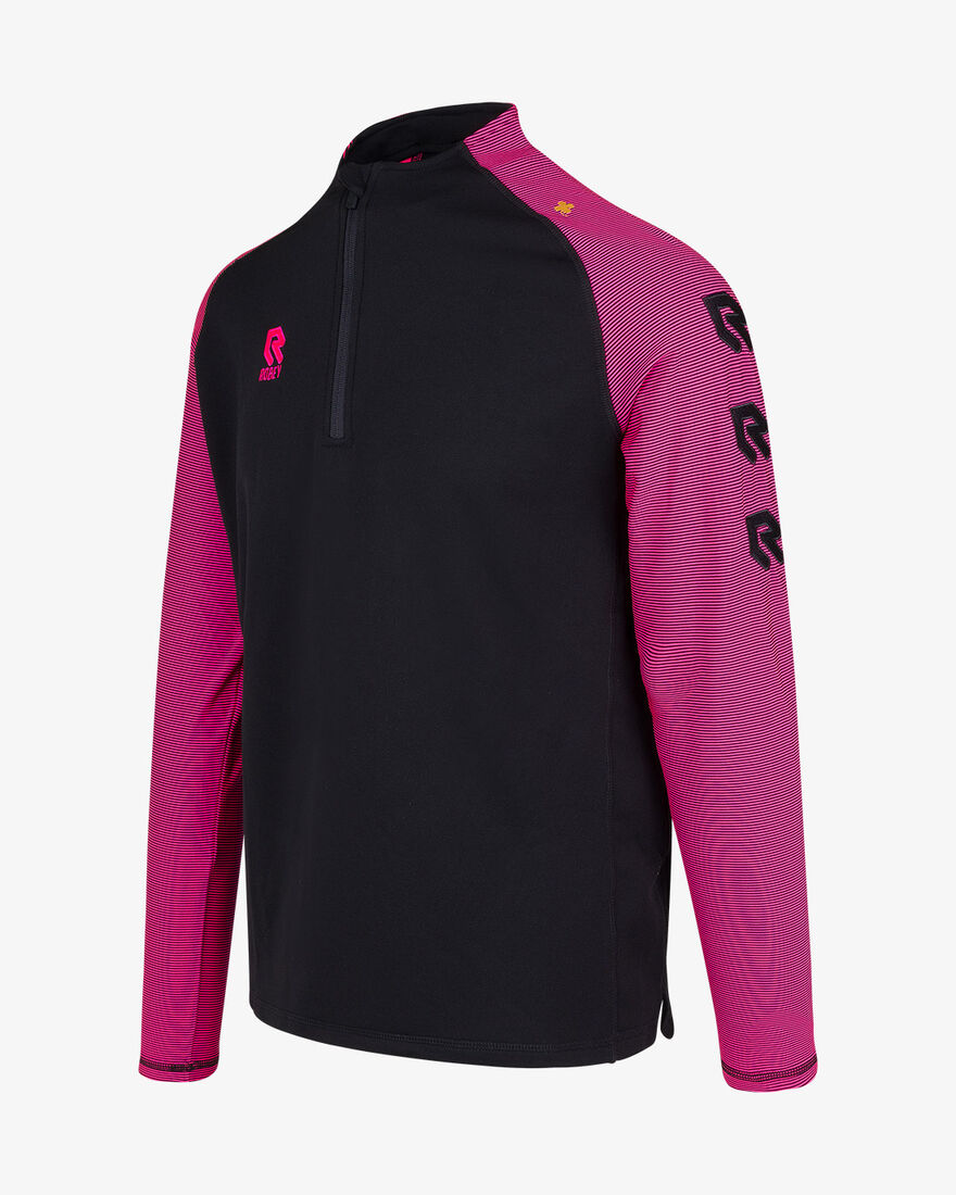 Performance Half-Zip Top, Black/Neon Pink, hi-res