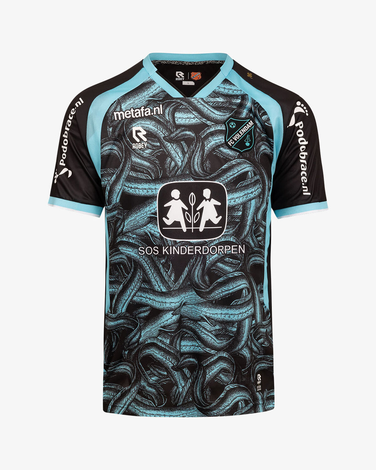 FC Volendam Kids Away Palingshirt 23/24, Black/Sky Blue, hi-res