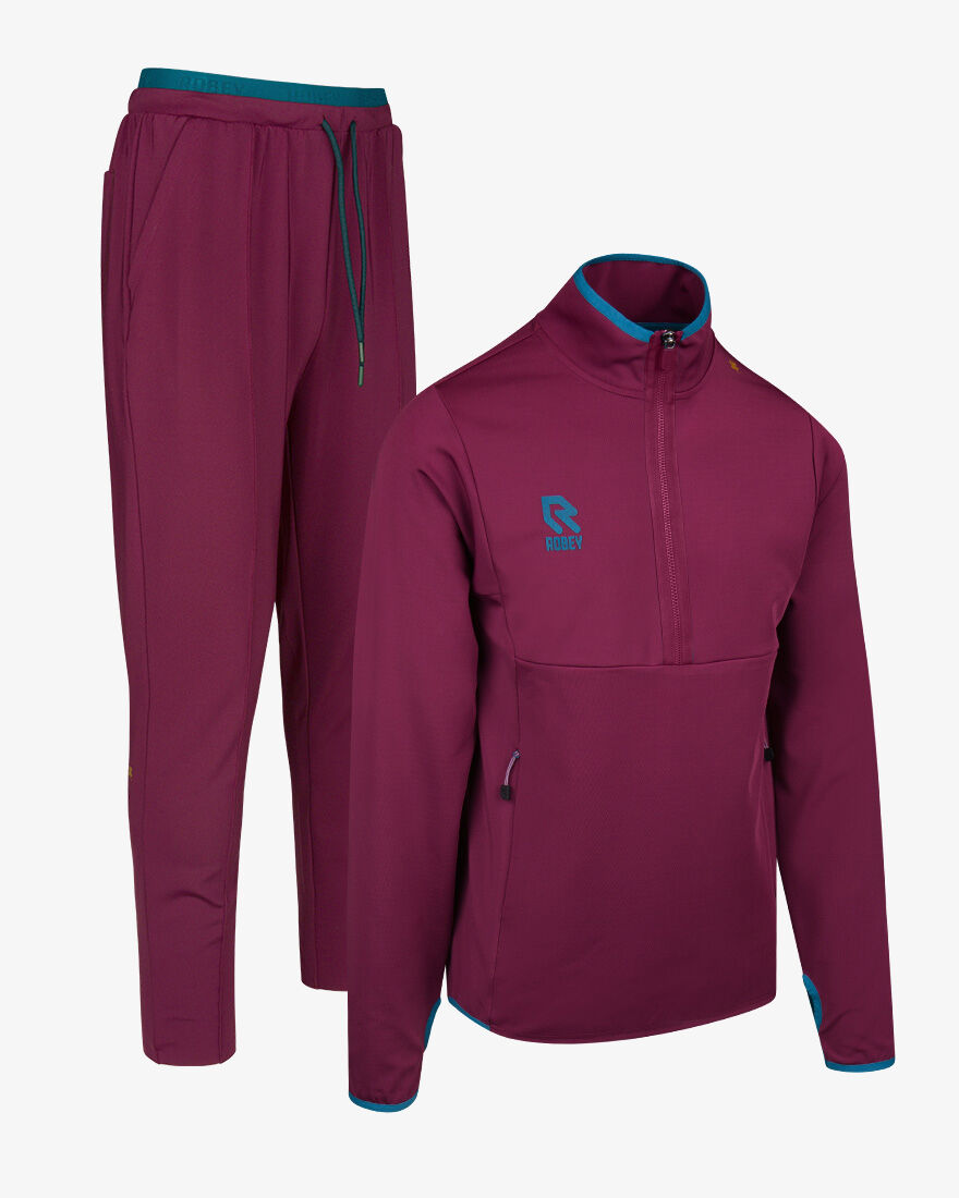 Robey Off Pitch Scuba Tracksuit Burgundy, , hi-res