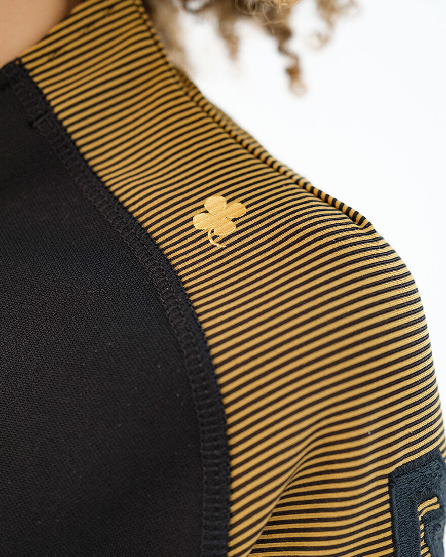 Performance Half-Zip Top, Black/Gold, hi-res