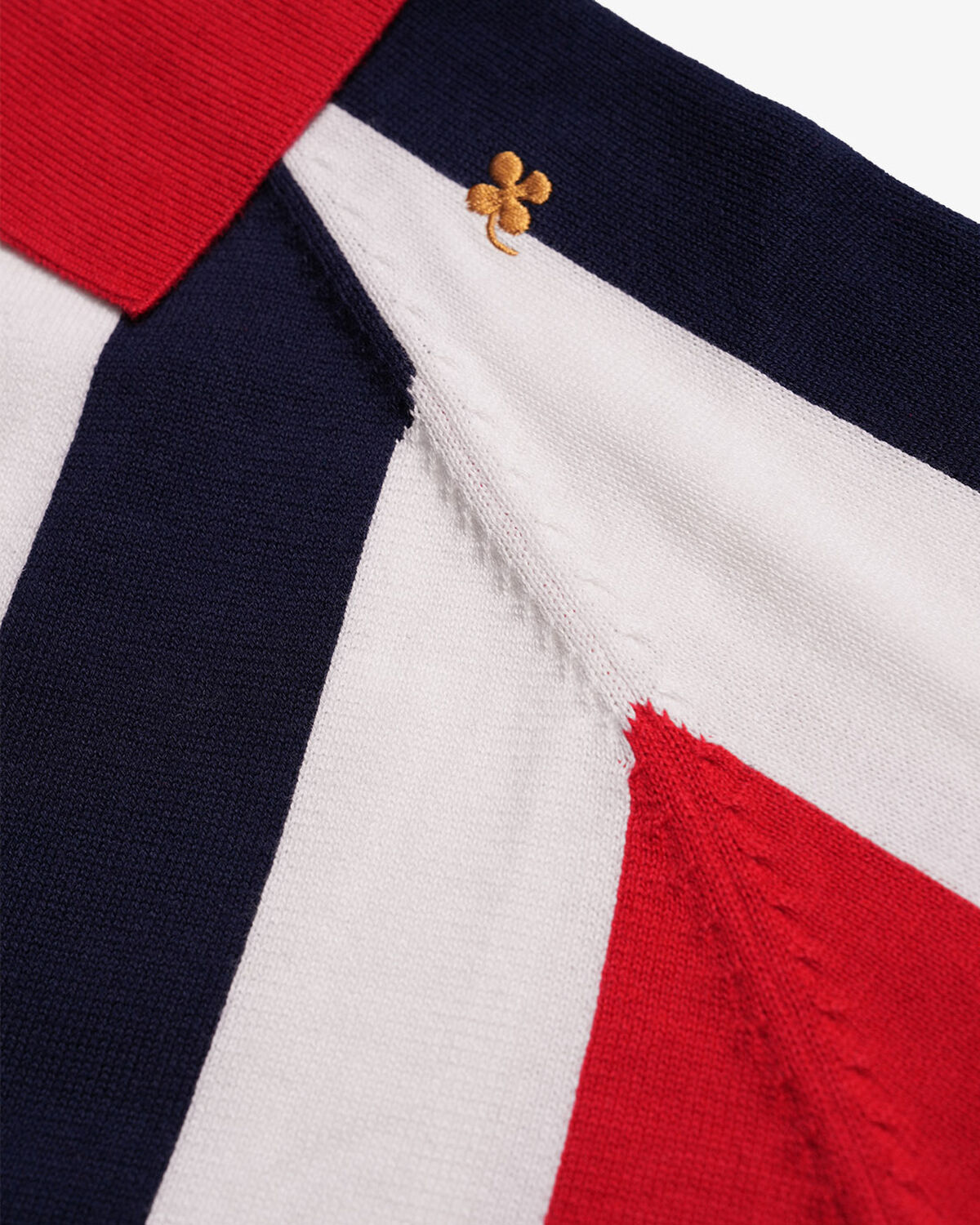 Robey Retro Knit Polo, White/Navy/Red, hi-res