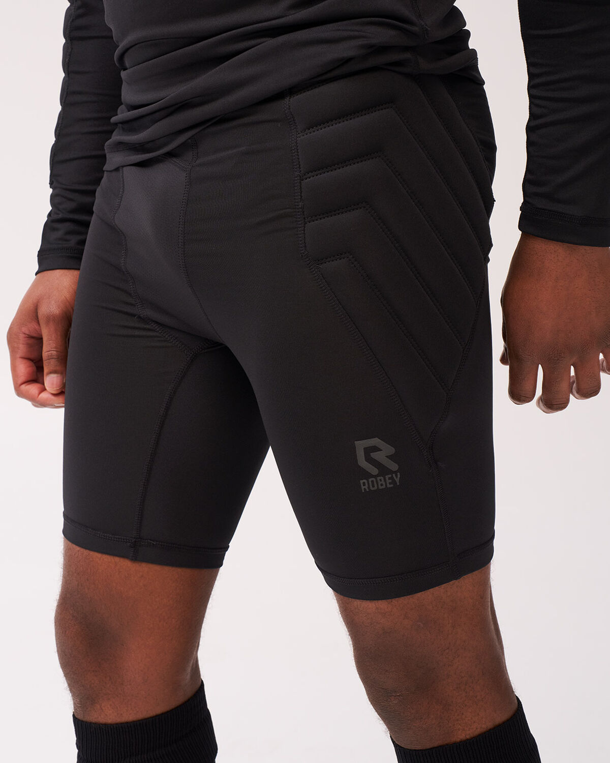 Patron Goalkeeper Padded Baselayer Short, Black, hi-res