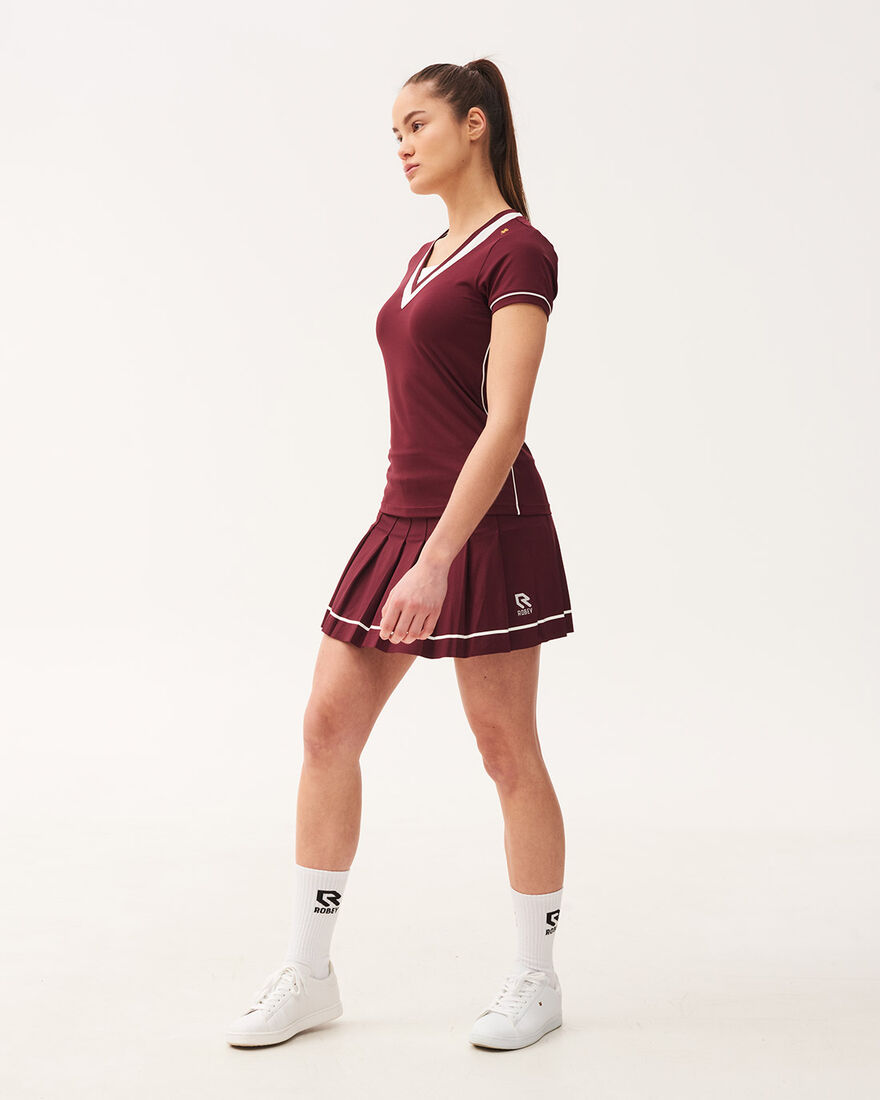 Tennis Break Pleated Skirt, Cross Red, hi-res