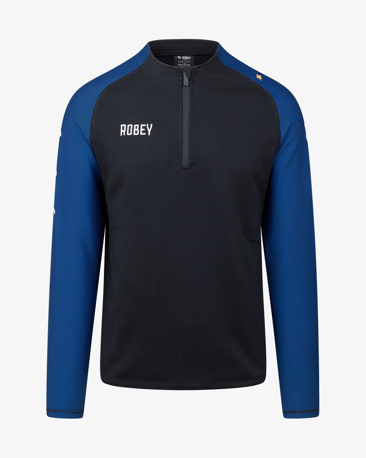 Performance Half-Zip Top, Black/Royal Blue, hi-res